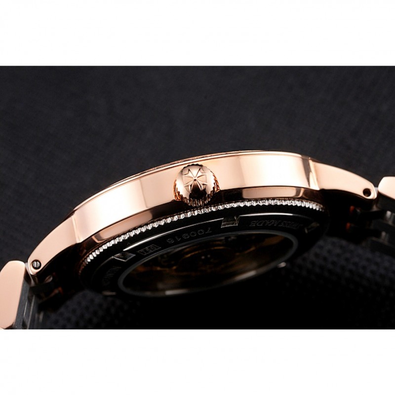 Swiss Vacheron Constantin Traditionnelle White Dial Diamond Bezel Rose Gold Case Two Tone Bracelet-8