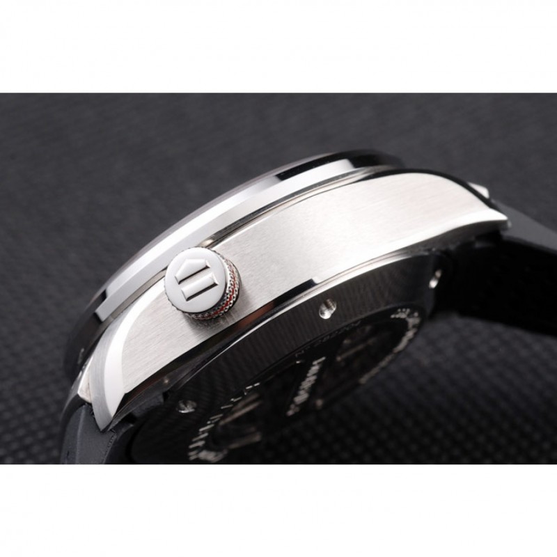 High Quality Replica Watches Tag Heuer Swiss Carrera Tachymeter Bezel Perforated Black Rubber Strap White Dial-8