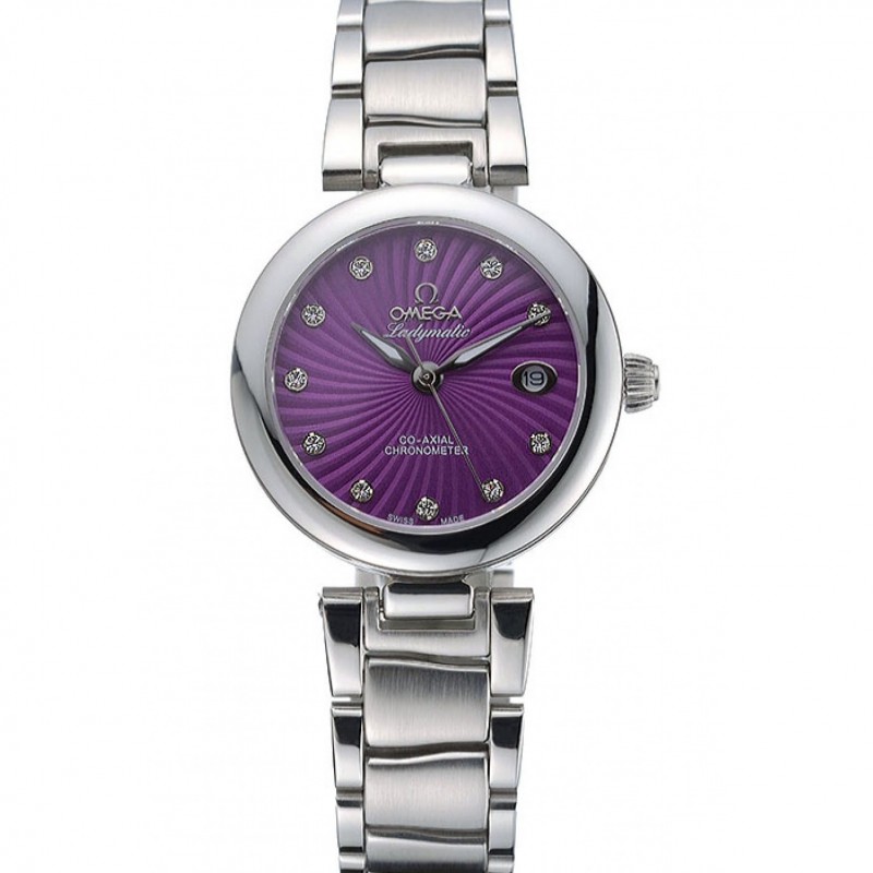 Omega Ladymatic Purple Dial Stainless Steel Bracelet 622459-0