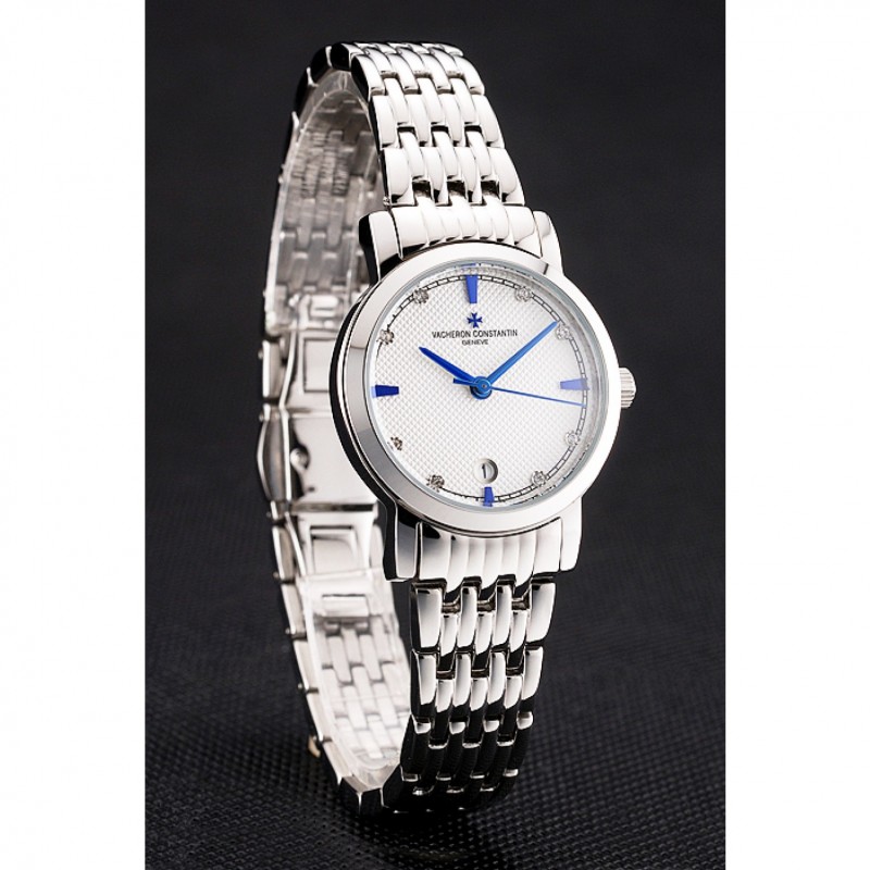 Vacheron Constantin Fine White Dial Blue Marks Stainless Steel Case And Bracelet-2