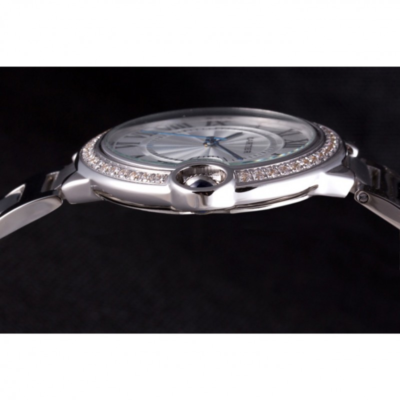 Cartier Ballon Bleu 42mm White Dial Diamonds Stainless Steel Case And Bracelet-5