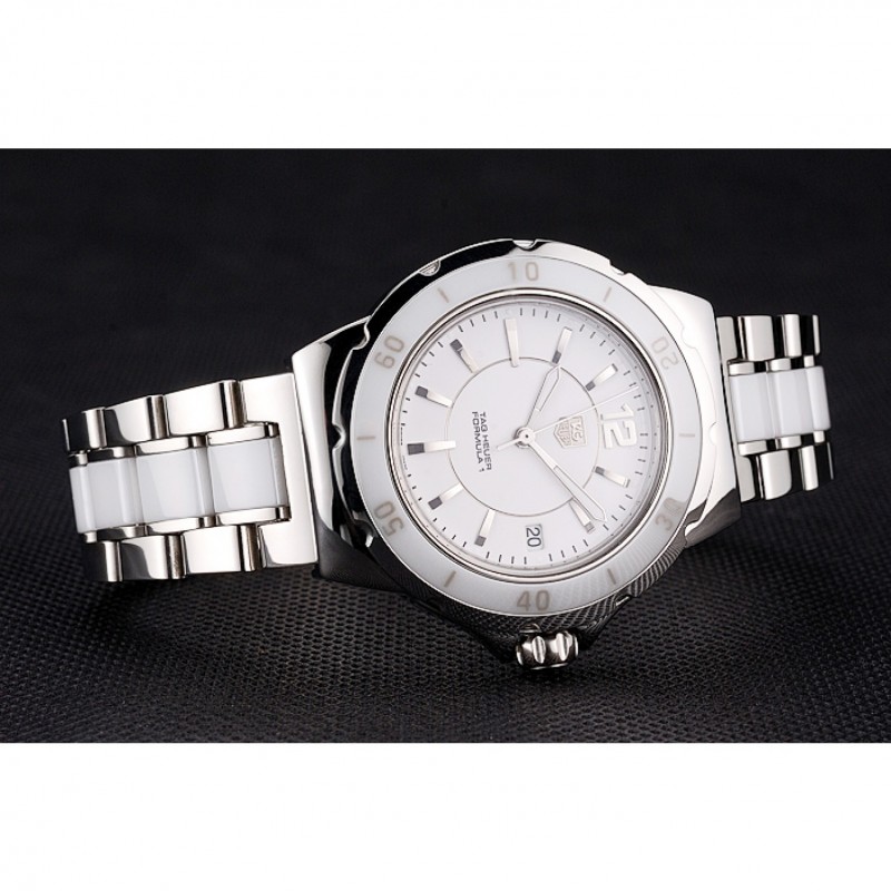 Tag Heuer Formula 1 White Ceramic Bezel White Dial-3
