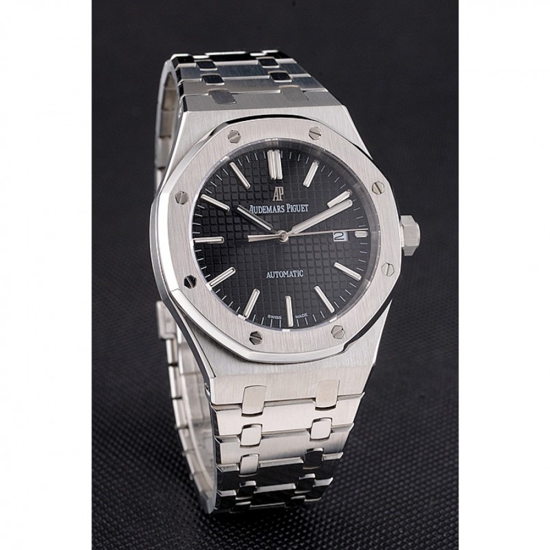 Swiss Audemars Piguet Royal Oak Black Dial Stainless Steel Case And Bracelet-2