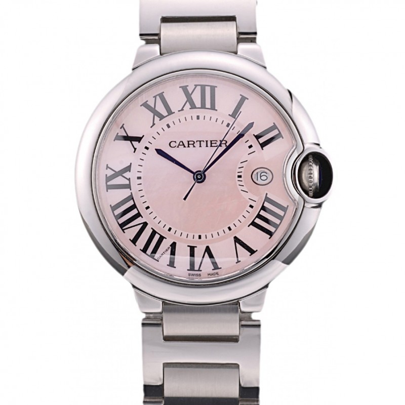 Cartier Ballon Bleu 42mm Pink Dial Stainless Steel Case And Bracelet-0
