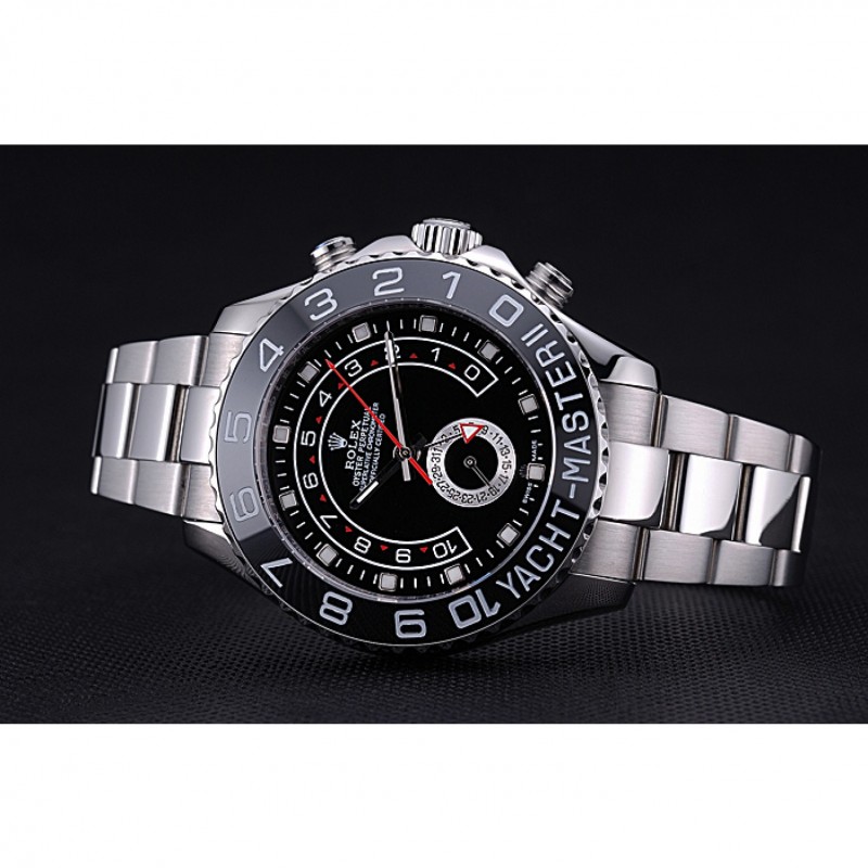 High Quality Rolex Yacht - Master II Black Dial Stainless Steel Bracelet 622541-3