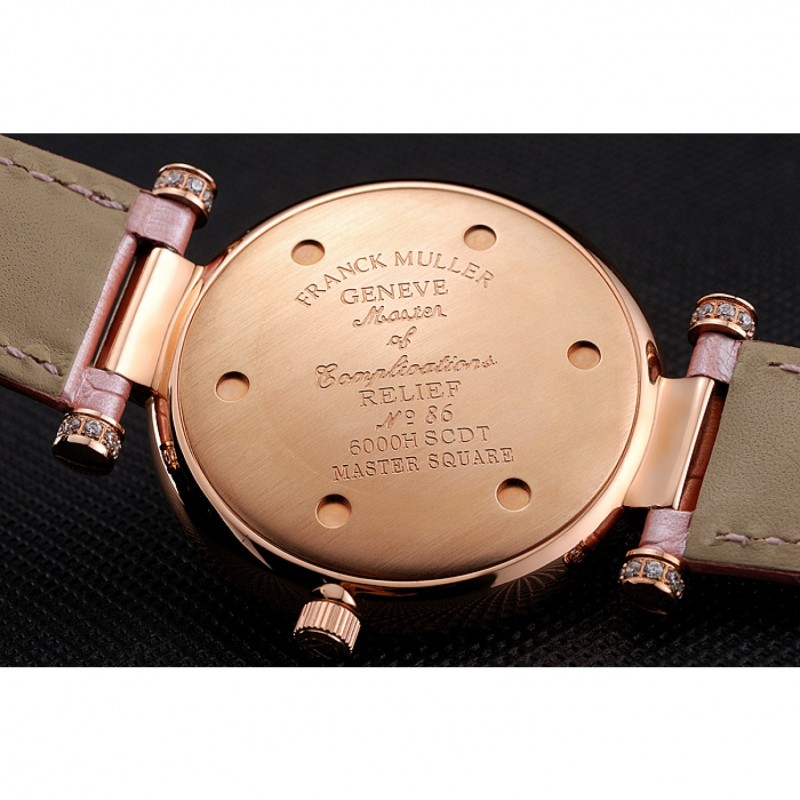 Franck Muller Double Mistery 4 Saisons White Dial Rose Gold Case Light Pink Leather Strap-7