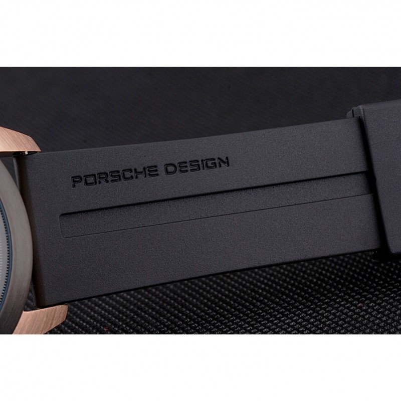 Porsche Design Indicator Black Dial Gold Case Black Rubber Strap-6