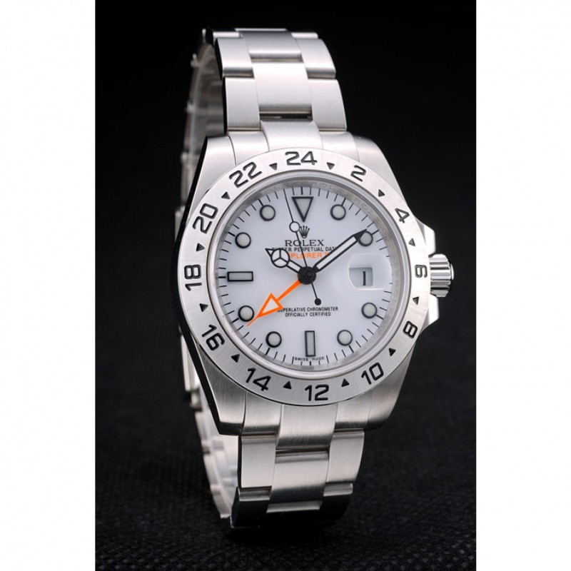 SS Rolex Swiss Explorer Stainless Steel Bezel White Dial Watch-2