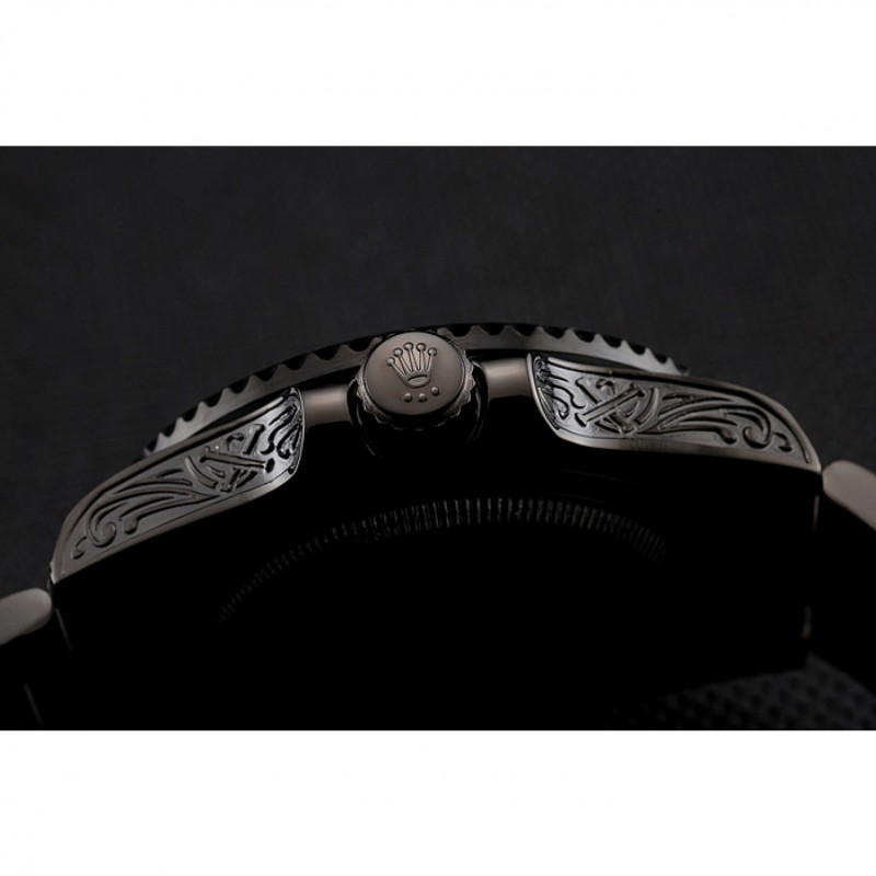 Cheap Replica Watches Rolex Submariner Skull Limited Edition Brown Dial All Black Case And Bracelet 1454075-8