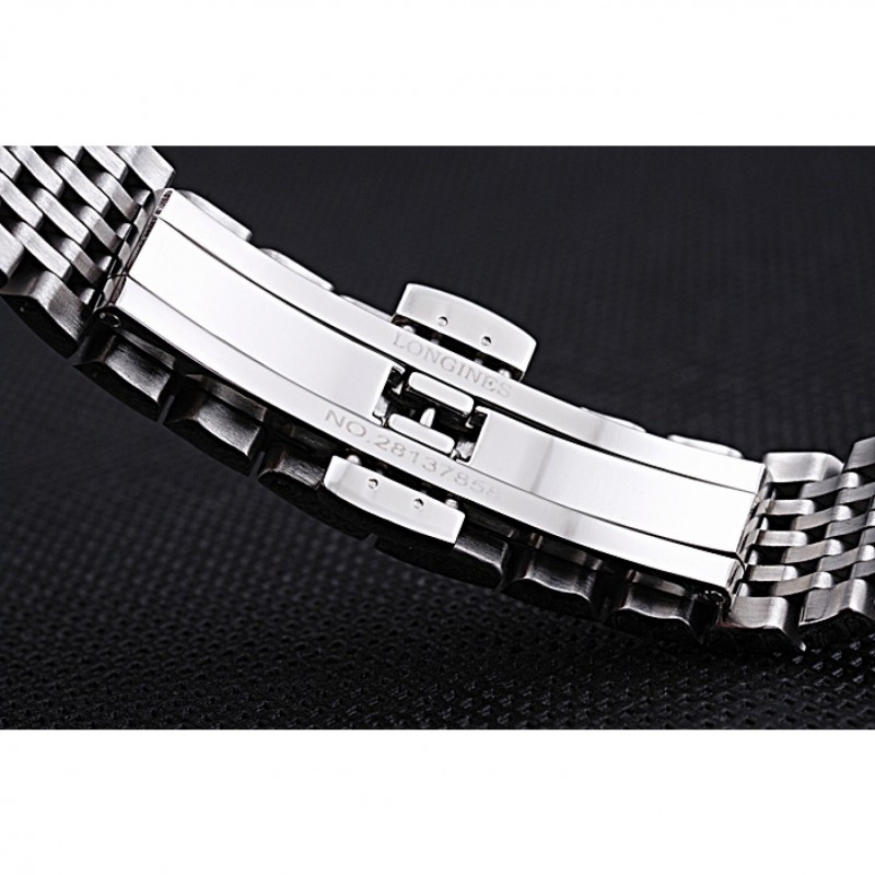 Luxury Replica Watches Longines La Grande Classique Stainless Steel Black Dial Diamond Markers Femme 622112-7