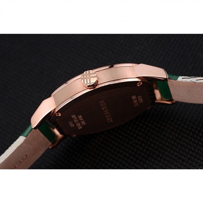 Burberry The City Classic Silver Dial Green Bracelet 622564-5