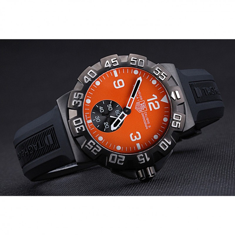 Best Replica Watches Tag Heuer Formula One Grande Date Orange Dial Rubber Bracelet 622278-3