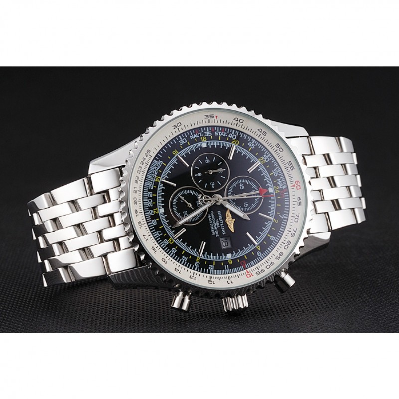 Breitling Navitimer World Black Dial Stainless Steel Bracelet 622512-2