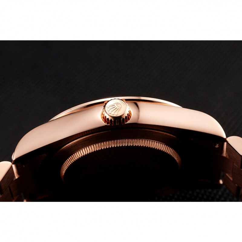Swiss Rolex Day-Date Diamonds And Rubies Black Dial Rose Gold Bracelet 1454102-8