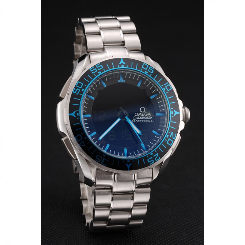 Omega Speedmaster Skywalker X-33 Black Dial Blue On Black Bezel Stainless Steel Case And Bracelet-2