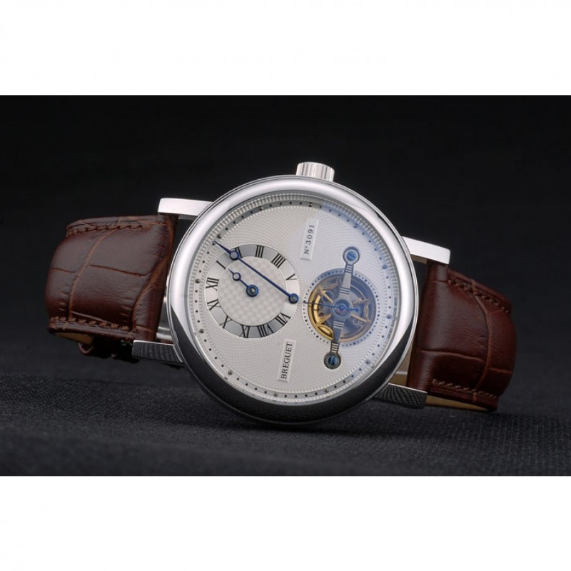 Breguet Classique Complications Stainless Steel Case Brown Leather Strap 80159-4