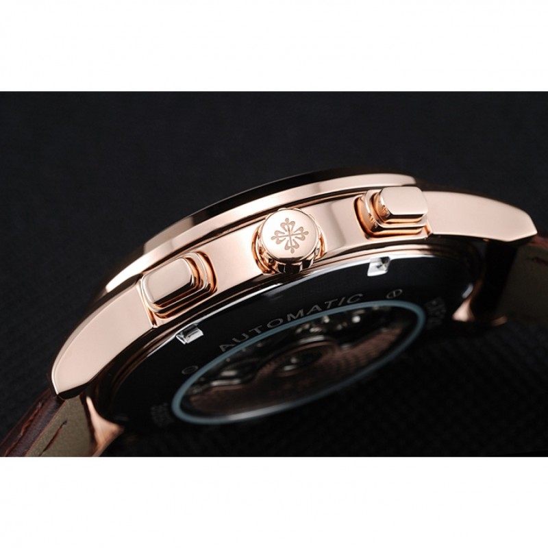 Patek Philippe Grand Complications White Dial Gold Case Brown Leather Bracelet 1454239-8