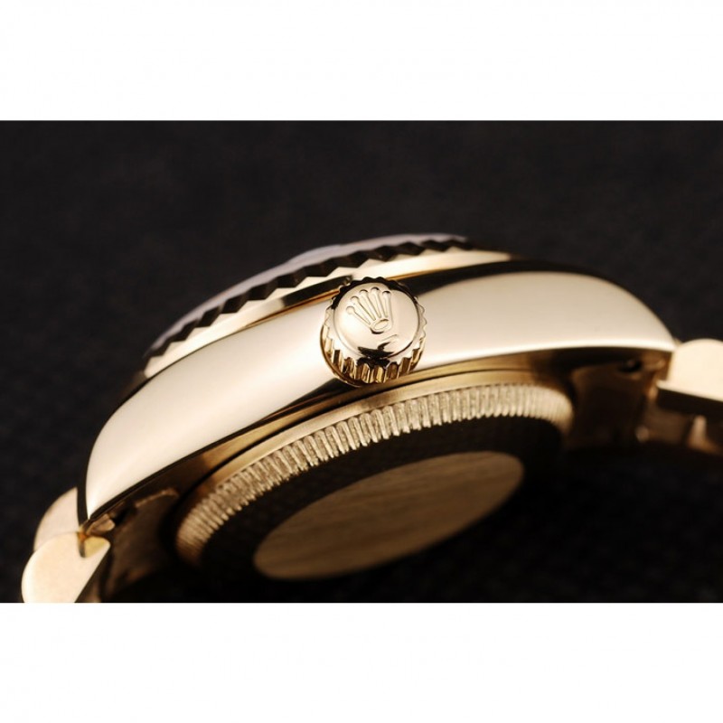 Rolex DateJust Ribbed Pattern Gold Bezel Gold Dial-7