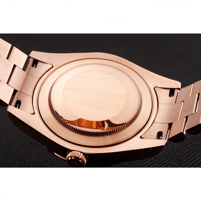 Swiss Rolex Day-Date Diamonds And Rubies Black Dial Rose Gold Bracelet 1454102-7