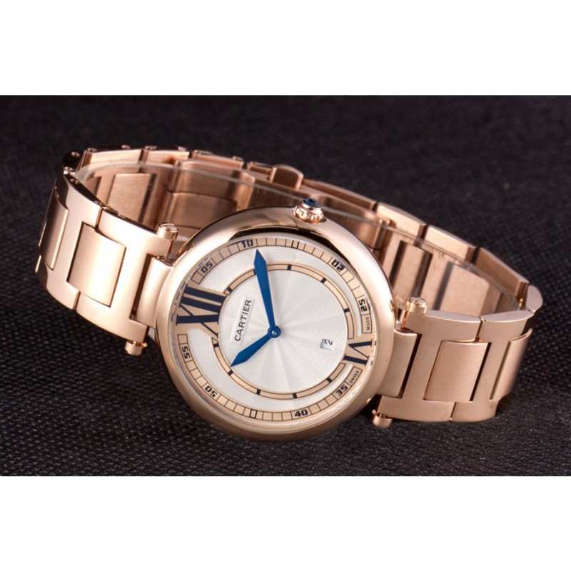 High End Cartier Ballon Bleu Rose Gold Stainelss Steel Strap White Dial 621453-4