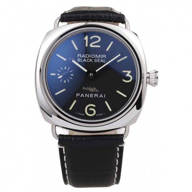 Panerai Radiomir Polished Stainless Steel Case Black Dial Black Leather Strap 98140-0