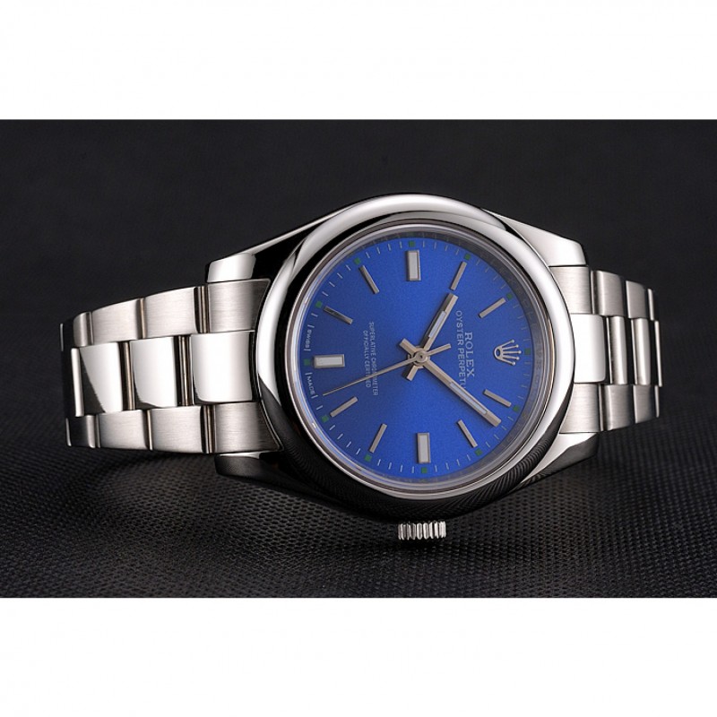 Rolex Oyster Perpetual Blue Dial Stainless Steel Case And Bracelet-3