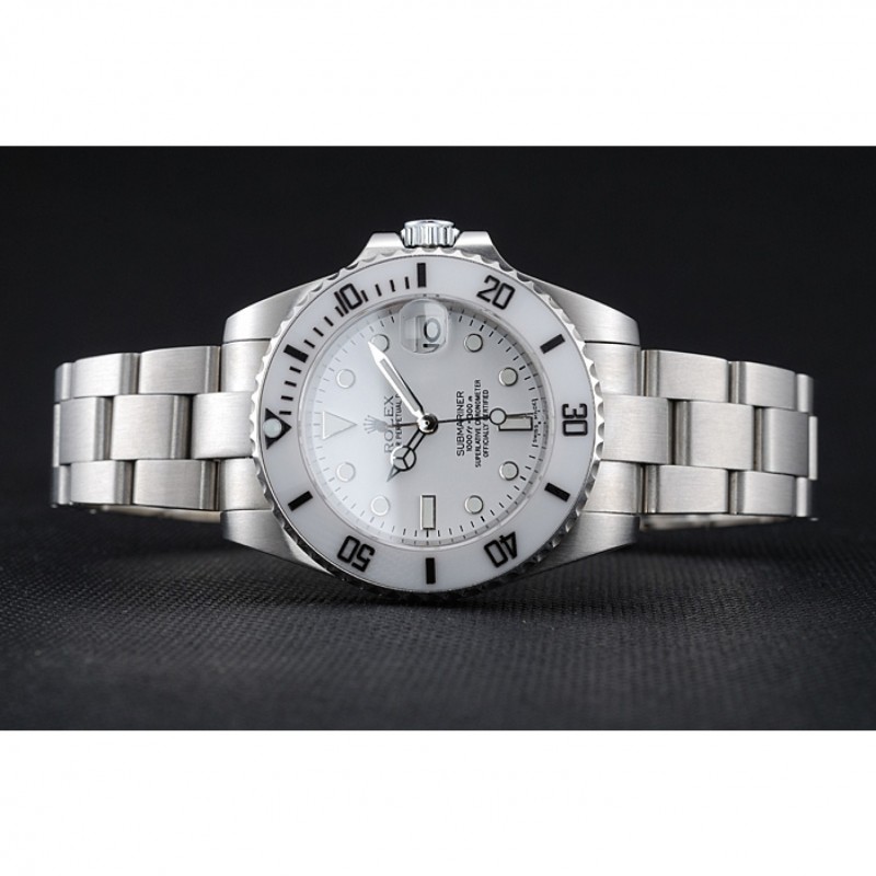 High End Replica Watches Rolex Submariner White Dial Stainless Steel Bracelet 1454152-3