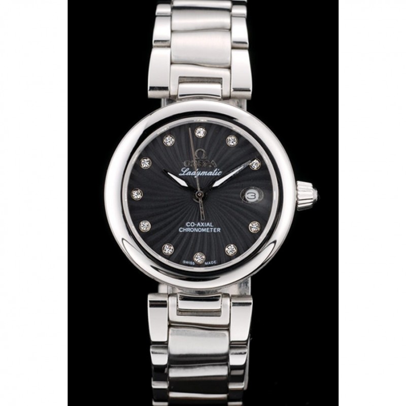 Omega DeVille Ladymatic Stainless Steel Strap Black Dial-1