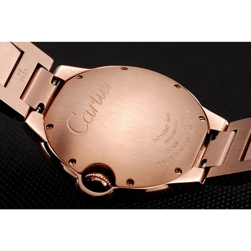 Swiss Cartier Ballon Bleu 40 MM Diamond Dial Rose Gold Bracelet 1453883-6