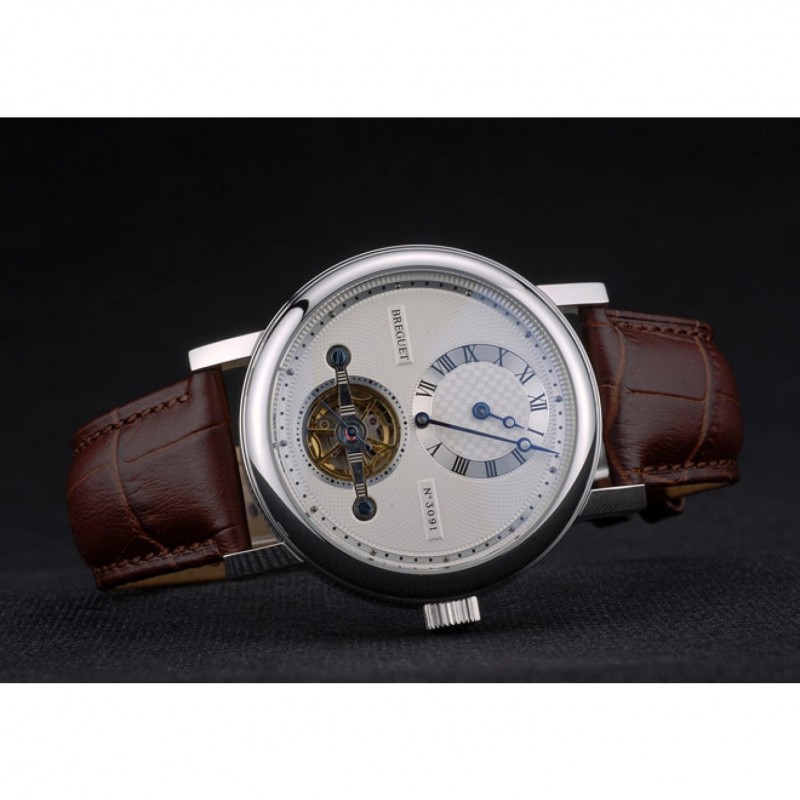 Breguet Classique Complications Stainless Steel Case Brown Leather Strap 80159-3