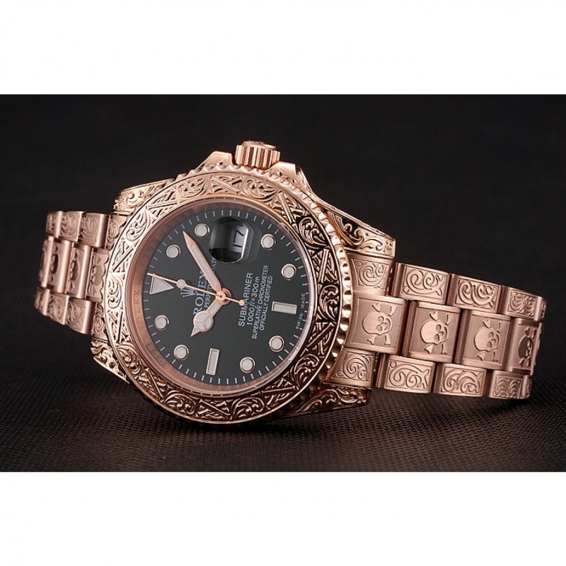 Rolex Submariner Skull Limited Edition Green Dial Rose Gold Case And Bracelet 1454074-4