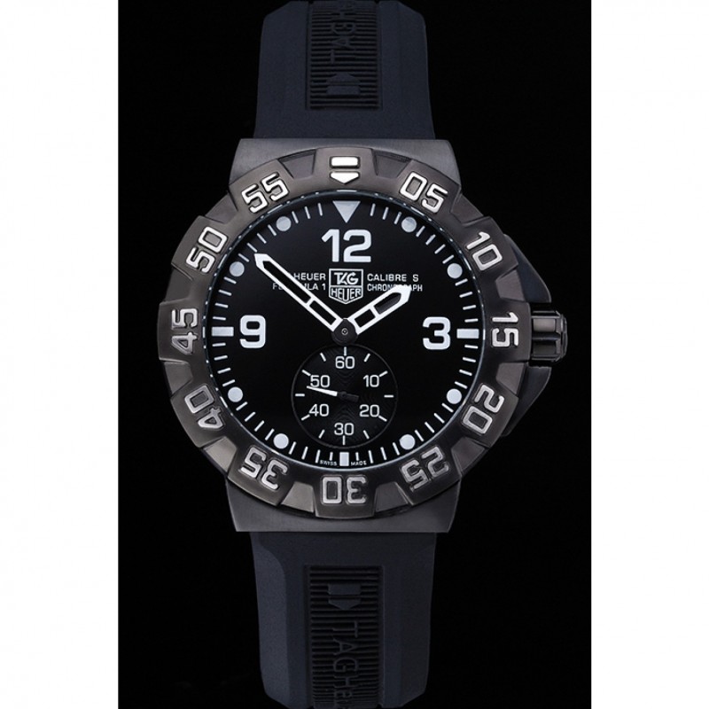 Best Tag Heuer Formula One Grande Date Black Dial Rubber Bracelet 622275-1