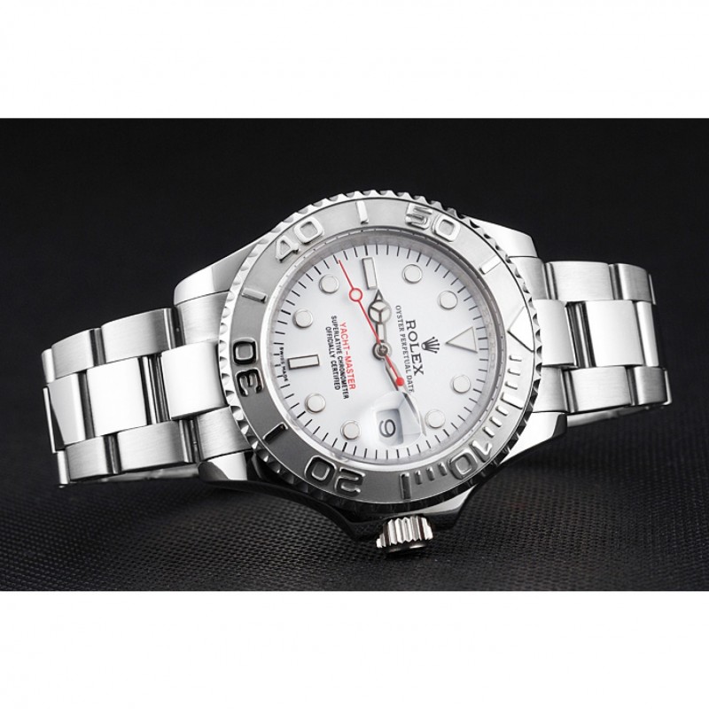 High End Replica Watches Swiss Rolex Yacht-Master White Dial Staniless Steel Case And Bracelet-3