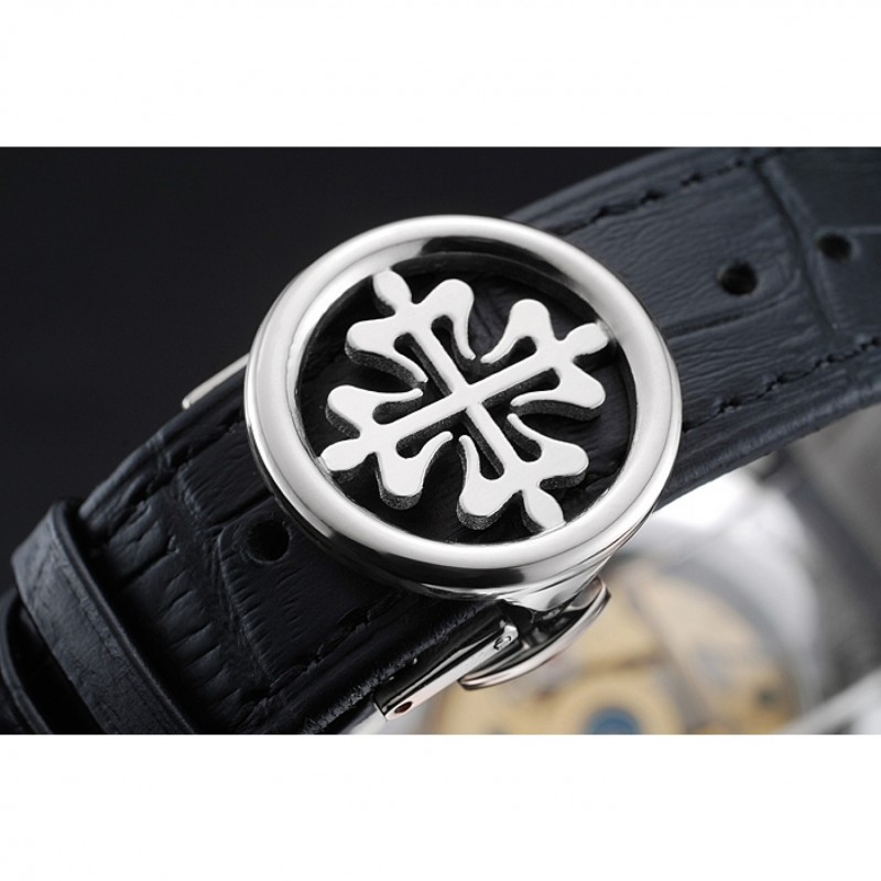 Patek Philippe Complications Chronograph White Dial Silver Case Black Leather Bracelet 1454237-5