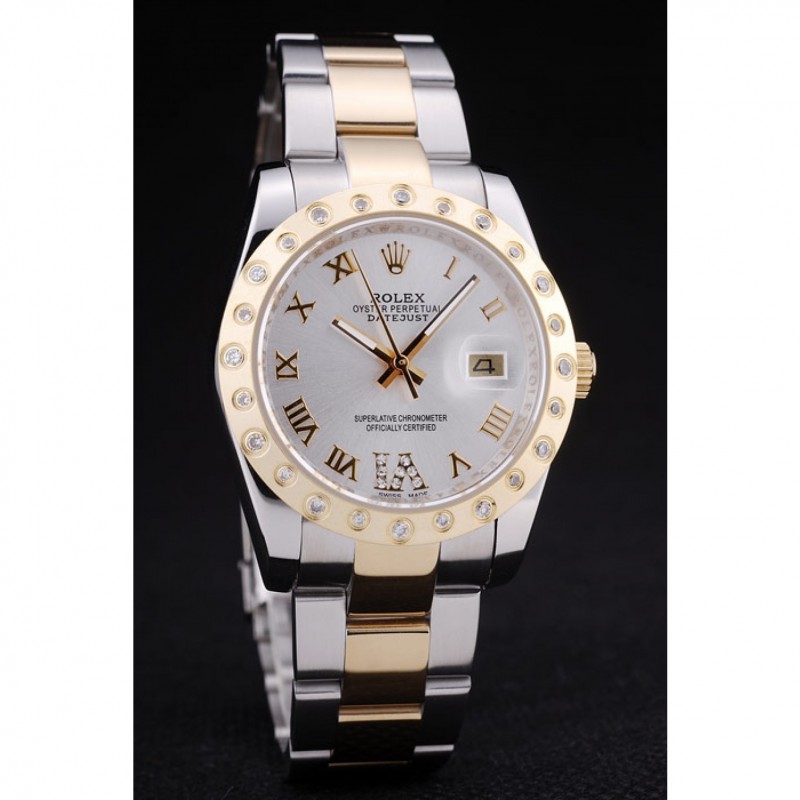 AAA Rolex Datejust Diamond Bezel White Dial 7464-2