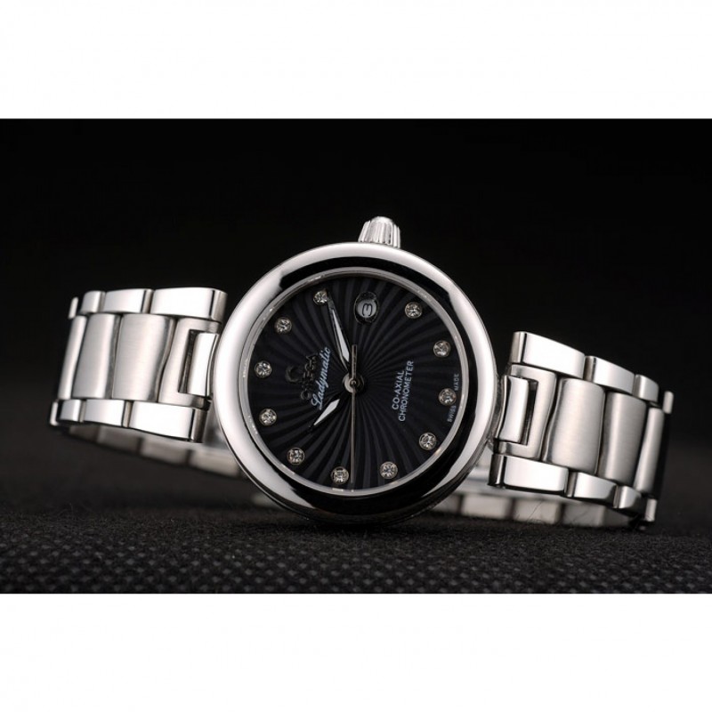 Omega DeVille Ladymatic Stainless Steel Strap Black Dial-4