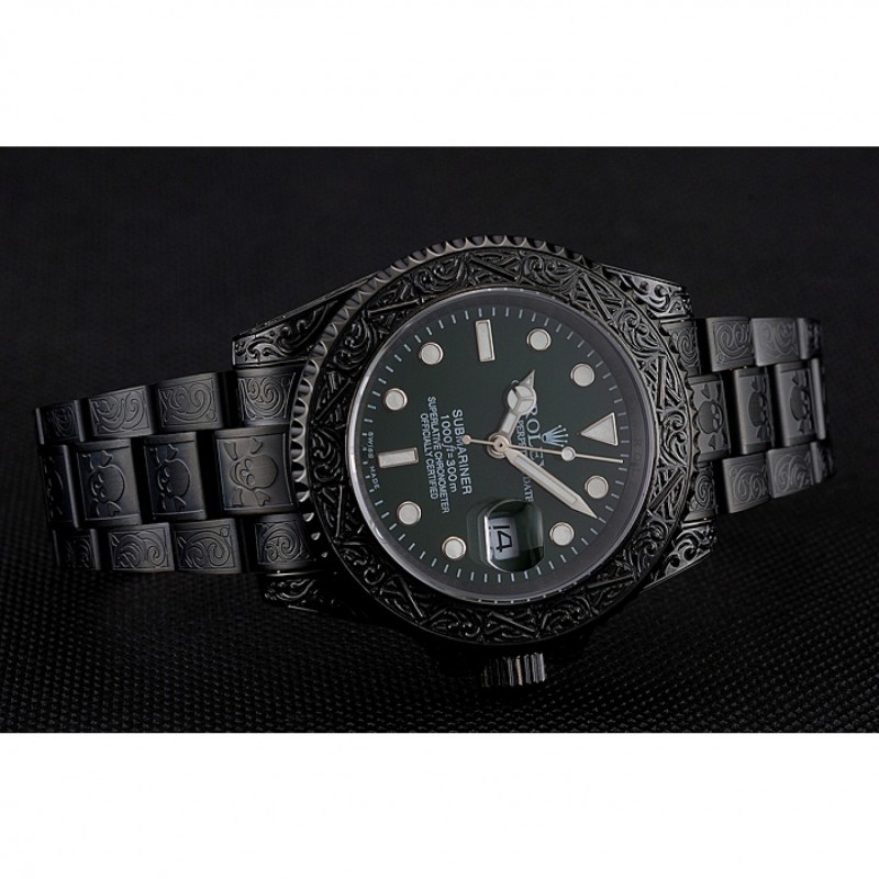 Rolex Submariner Skull Limited Edition Green Dial All Black Case And Bracelet 1454076-3