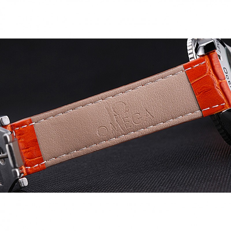 Luxury Replica Watches Omega Seamaster Planet Ocean GMT Orange Dial Orange Leather Band 622395-7
