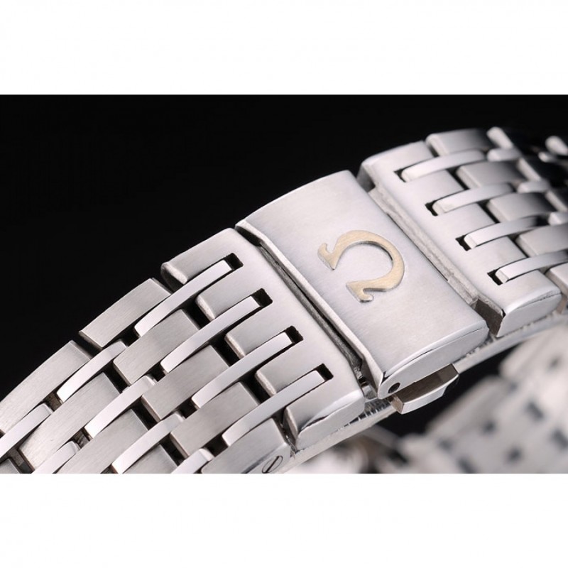 Omega Swiss DeVille Stainless Steel Bezel Roman Numbers Blue Dial 7612-5