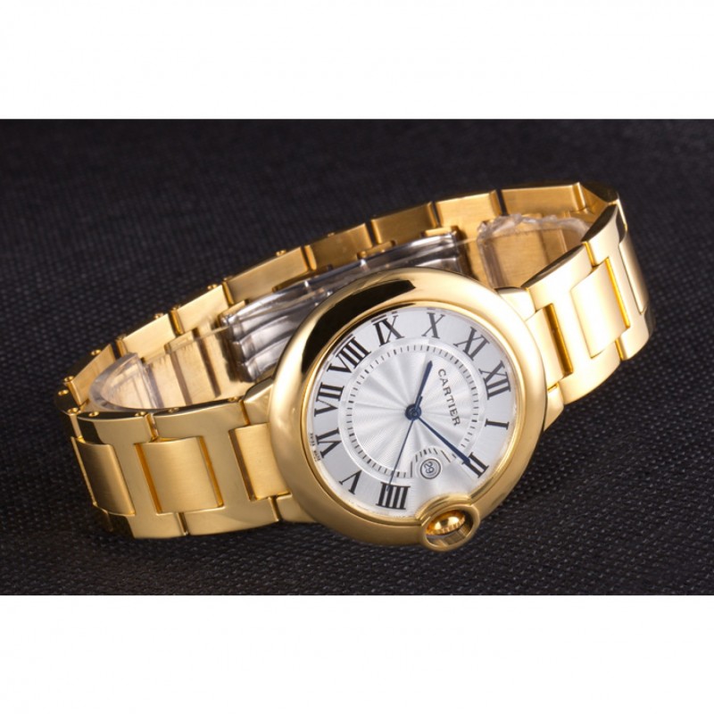Cartier Ballon Bleu 42mm White Dial Gold Case And Bracelet-3