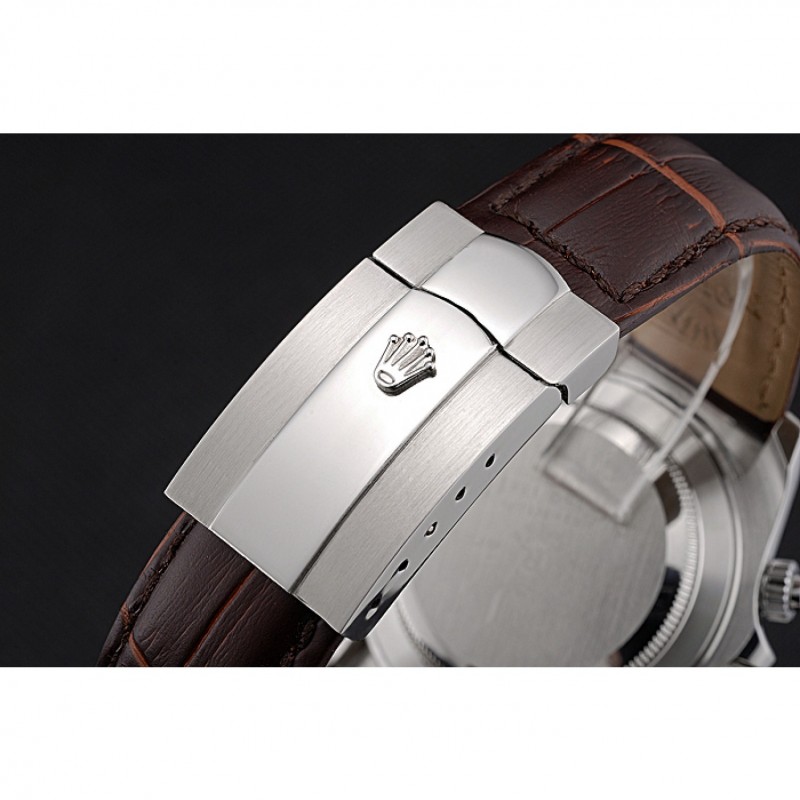AAA Rolex Cosmograph Daytona Stainless Steel Case White Dial Brown Leather Bracelet 622631-5