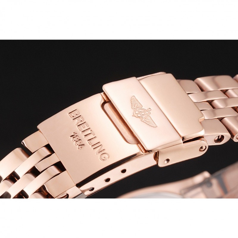 Breitling Chronomat Quartz Light Blue Dial Rose Gold Case And Bracelet-5