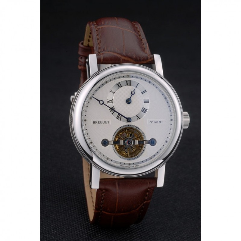 Breguet Classique Complications Stainless Steel Case Brown Leather Strap 80159-2