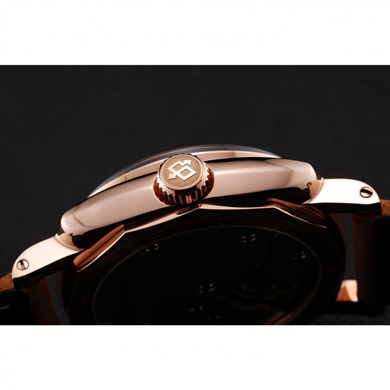 High Quality Replica Watches Swiss Panerai Radiomir 1940 Black Dial Rose Gold Case Brown Suede Leather Strap 1453844-8