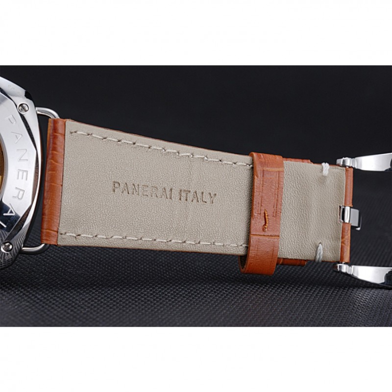Panerai Radiomir Stainless Steel Bezel Cognac Leather Bracelet 622327-7