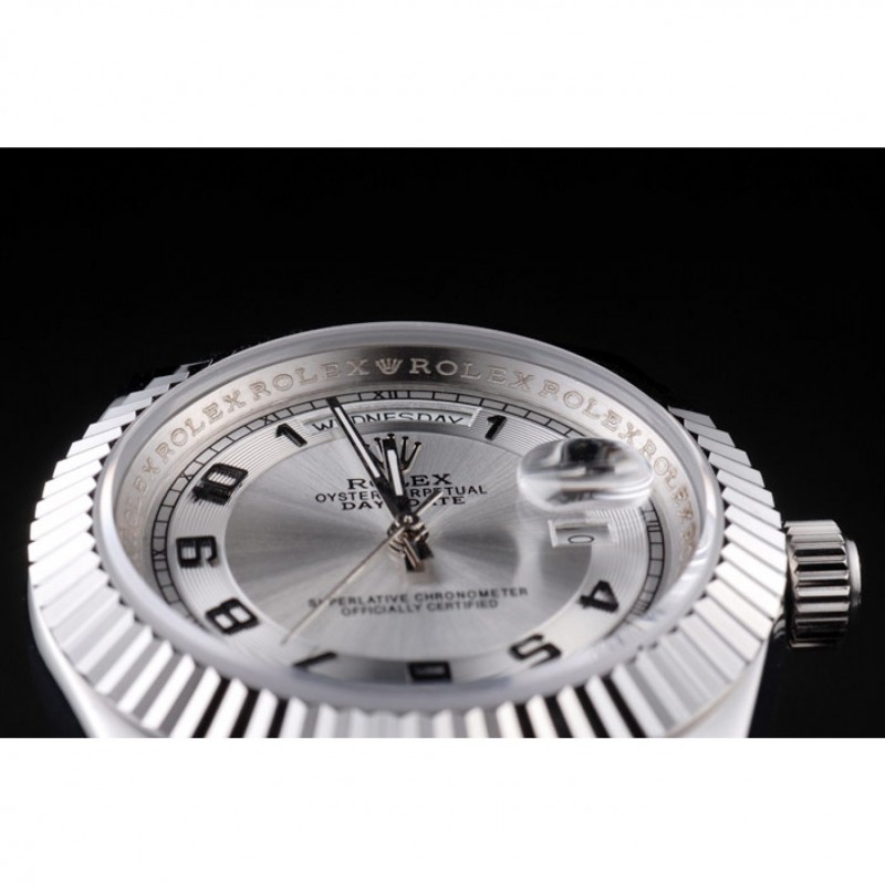 Rolex Day-Date Polished Stainless Steel White Dial-5
