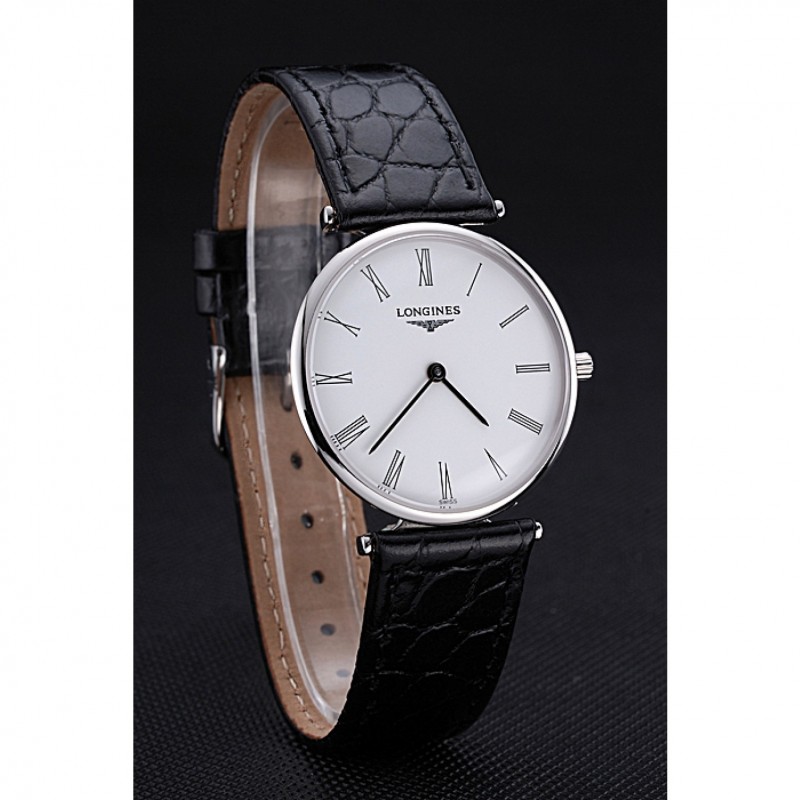 Longines La Grande Classique White Dial Black Leather Band Homme 622127-2