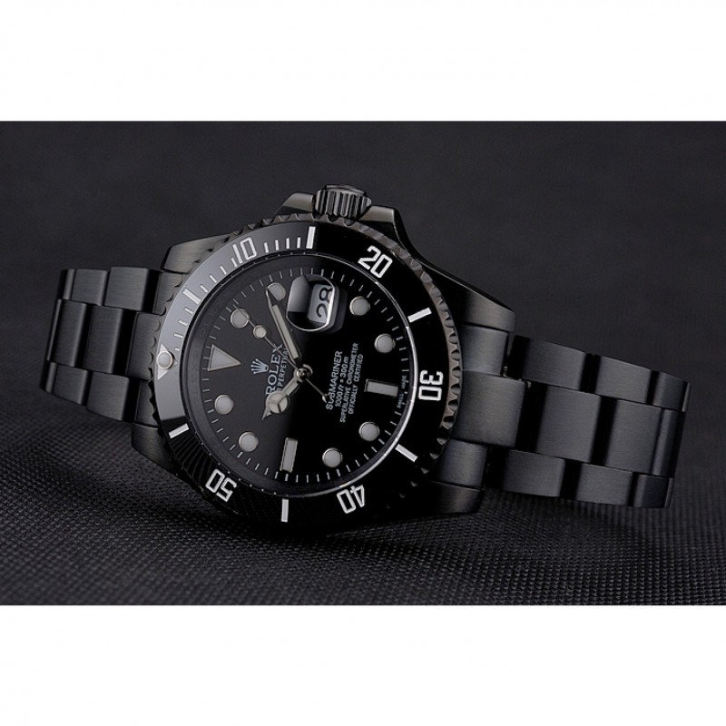 Swiss Rolex Submariner Date Black Dial And Bezel Black PVD Case And Bracelet-4