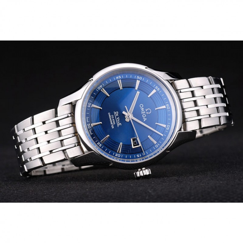 Cheap Replica Watches Omega Swiss DeVille Stainless Steel Bezel Blue Dial 7602-3