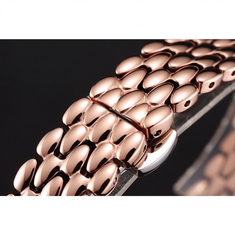 Cheap Omega De Ville Prestige No Date Black Dial With Diamonds Rose Gold Case And Bracelet-5